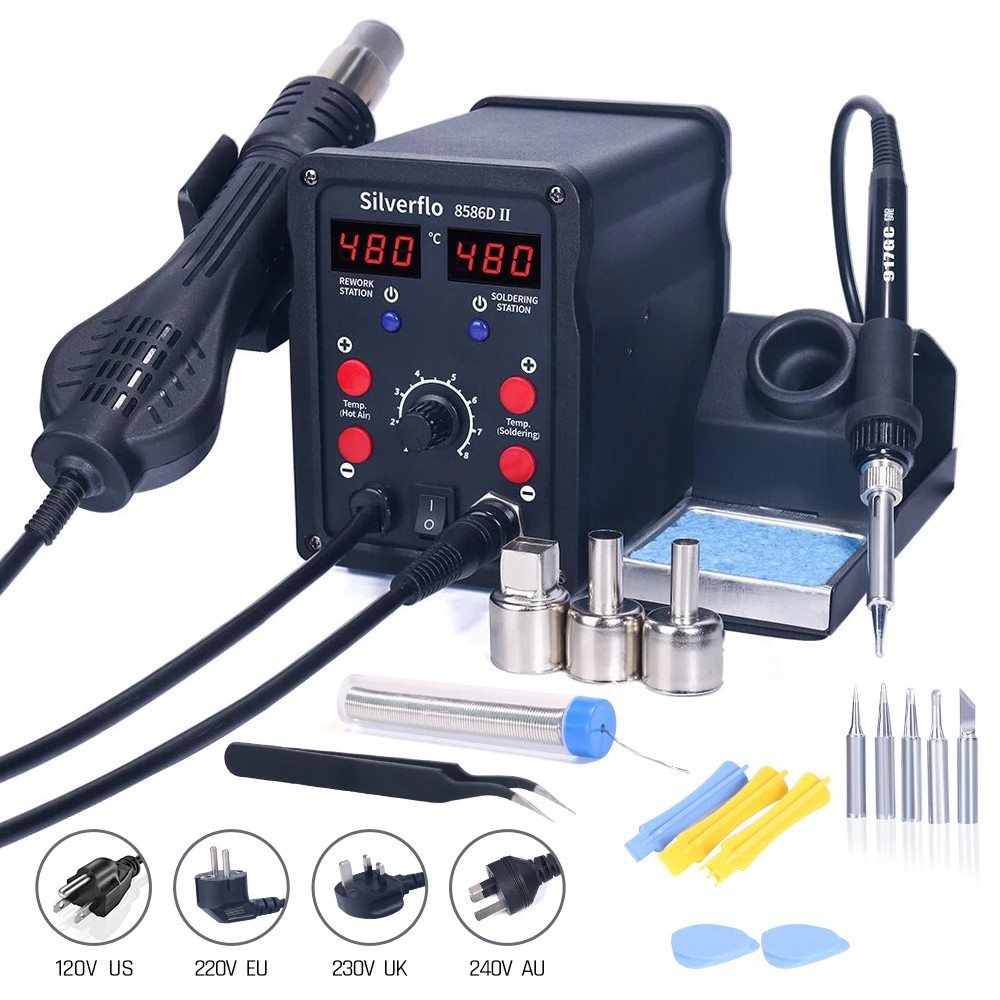 Silverflo 8586D Soldering Stat - đánh giá và giá T12 Soldering Station Oled