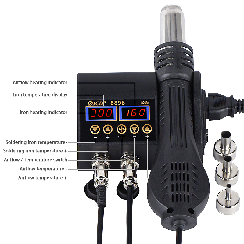 JCD 2 in 1 750W Soldering Stat - đánh giá và giá 2 In 1 Soldering Rework Station 750W